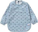 Yiupea Baby Weaning Bib Mess Proof with Long Sleeves Blue 6-24 Months view 1
