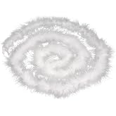 Dxhycc 2 Yards White Marabou Feather Boa for Crafts, 20 g | Fluffy Boa for DIY Crafts Wedding Party Halloween Costume Christmas Tree Decoration