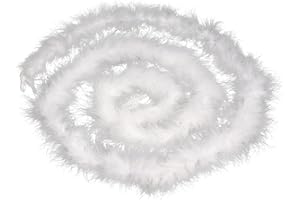 Dxhycc 2 Yards Marabou Feather Boa for Crafts Wedding Party Halloween Costume Christmas Tree Decoration 20 Grams, White