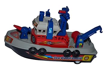 Tingoking Plastic Pull Back City Harbour Boat Miniature Scaled Models Toys for Kids (Color May Vary)