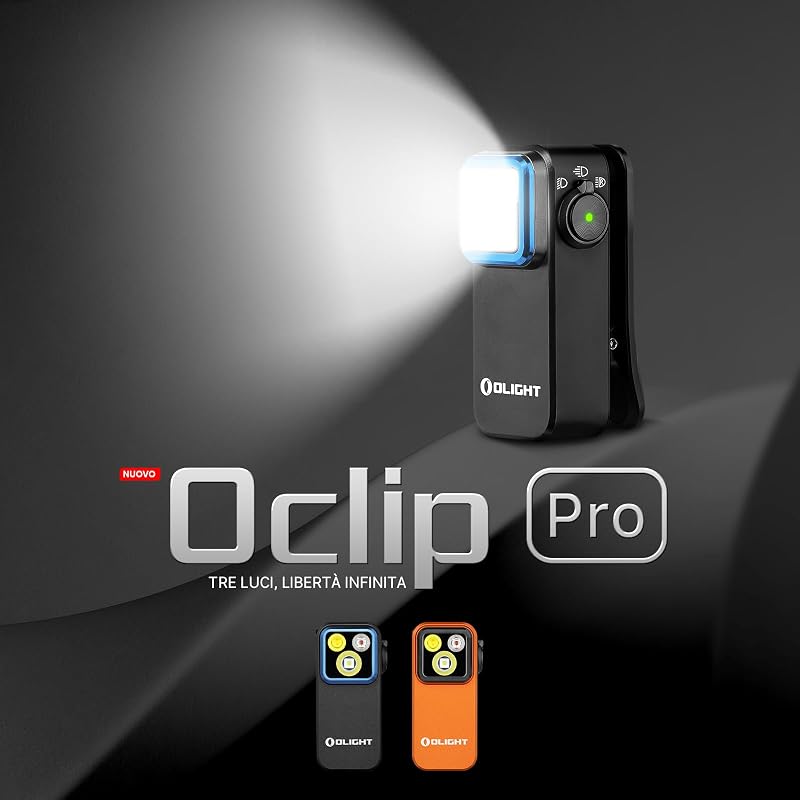 Oclip Pro Mini Torcia EDC Ricaricabile con Clip 500LM 120M