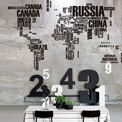Magic Candle World Map Wall Sticker Country Name Peel and Stick Decal in Words-large Text Wall Stickers Decal Art Decor for Classroom Home Girls Kids Living Room Bedroom Decoration