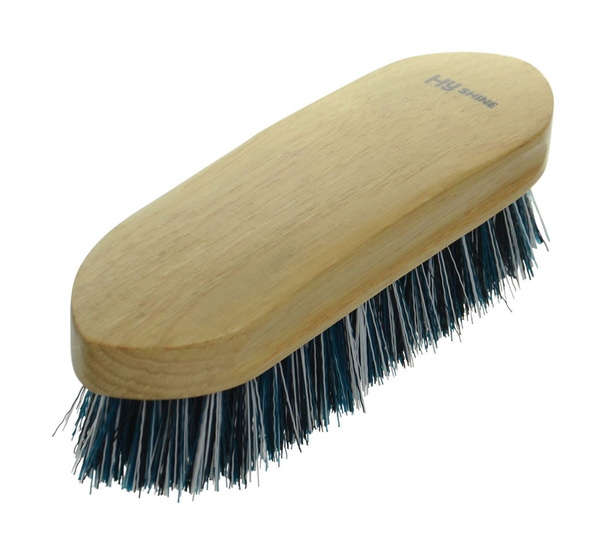 HySHINE Natural Wooden Dandy Brush Large 22.5 x 7cm Teal/Black/White 10919