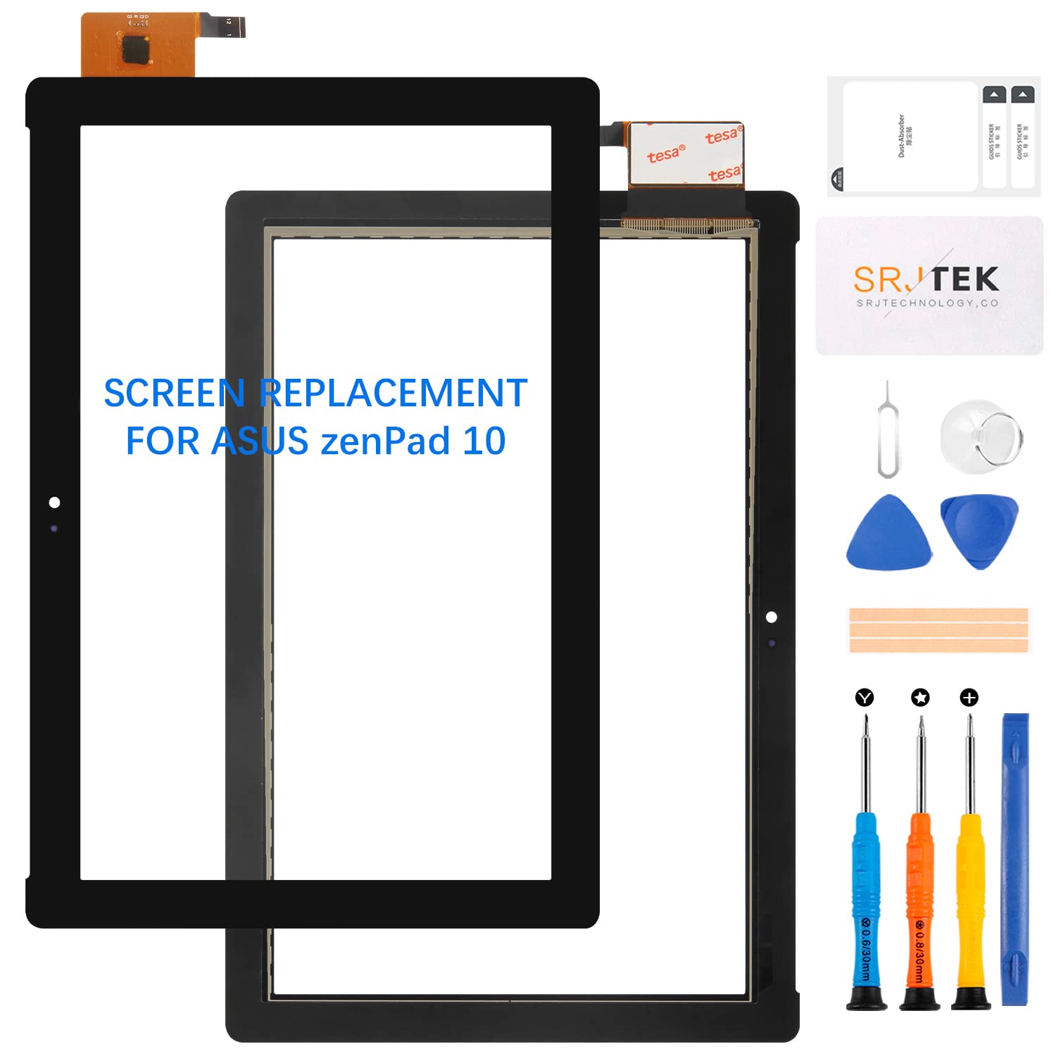 SRJTEK For Asus ZenPad 10 Z300M P00C Touch Screen Digitizer Glass Replacement,NO LCD (Black)