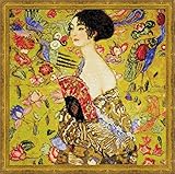 RIOLIS 1226 - Lady With a Fan After G. Klimt`s Painting - Counted Cross Stitch Kit 13.75