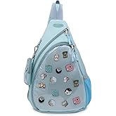 CHERRY SAUCE Oxford Ita Bag Kawaii Pin Display Chest Pack Single Shoulder Bag Sport Backpack Hiking Daypack