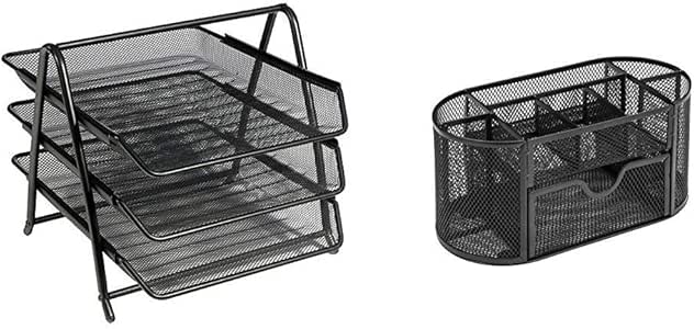 Osco 3TT-BLK Bandeja para cartas de 3 niveles de malla metálica + WMD03