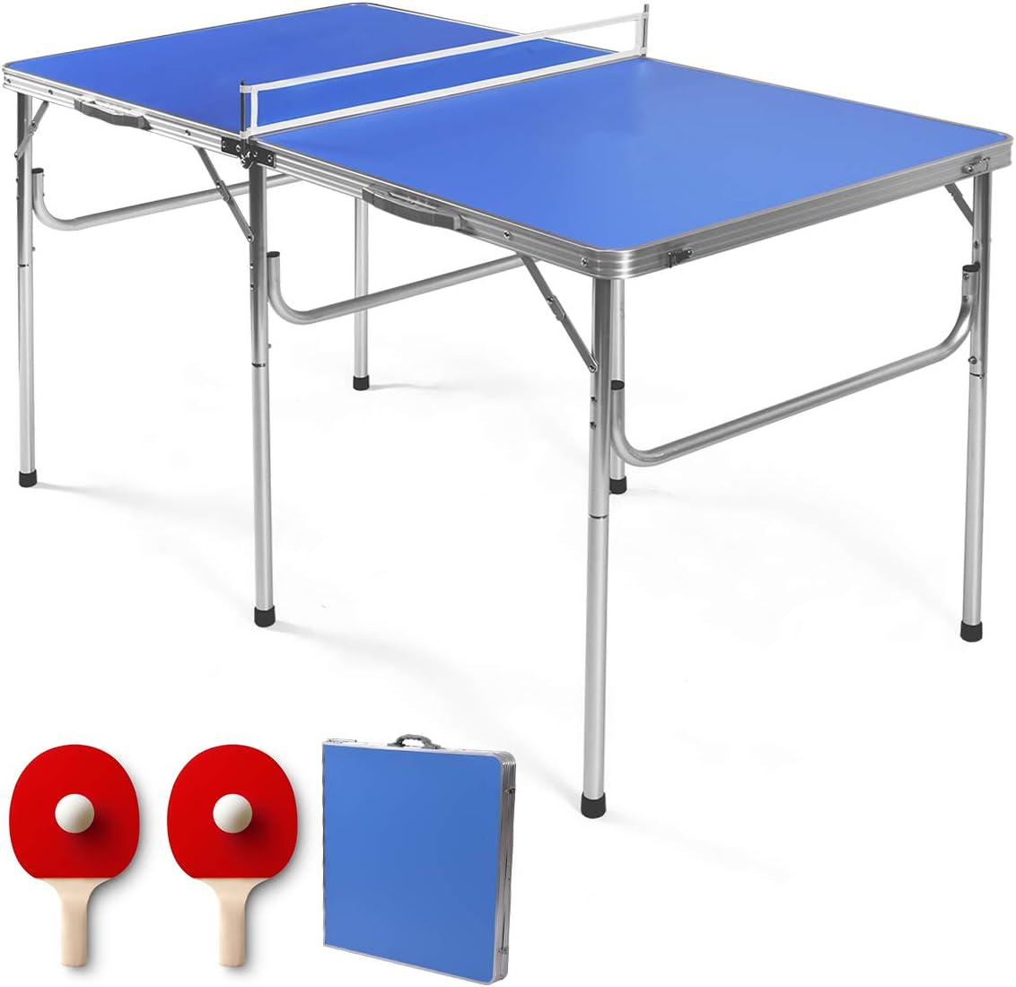 RELAX4LIFE Tischtennisplatte mit Netz, Tischtennistisch mit 2 Bällen