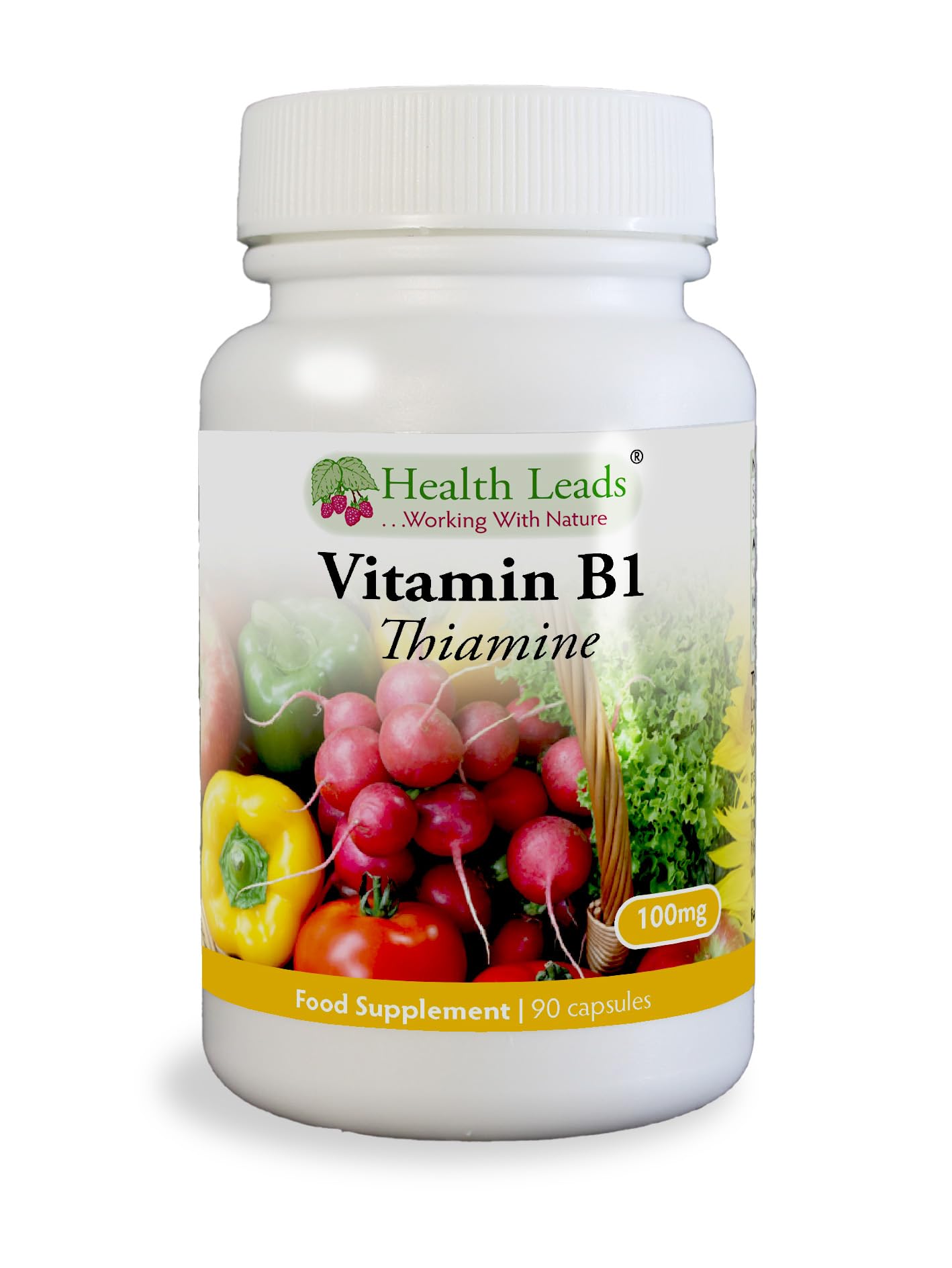 Vitamin B1 100mg x 90 Capsules, Magnesium Stearate Free & No Nasties, Easy to Swallow Small Capsules, Thiamine contributes to Healthy Metabolism and Healthy Heart Function, Made in Wales