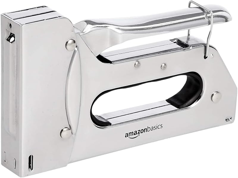 Strapazierfähiger Handtacker, Tackerpistole mit 1000 Heftklammern, für Polstermöbel, Hausreparaturen, Tischlerarbeiten und andere professionelle Projekte, Silberfarben