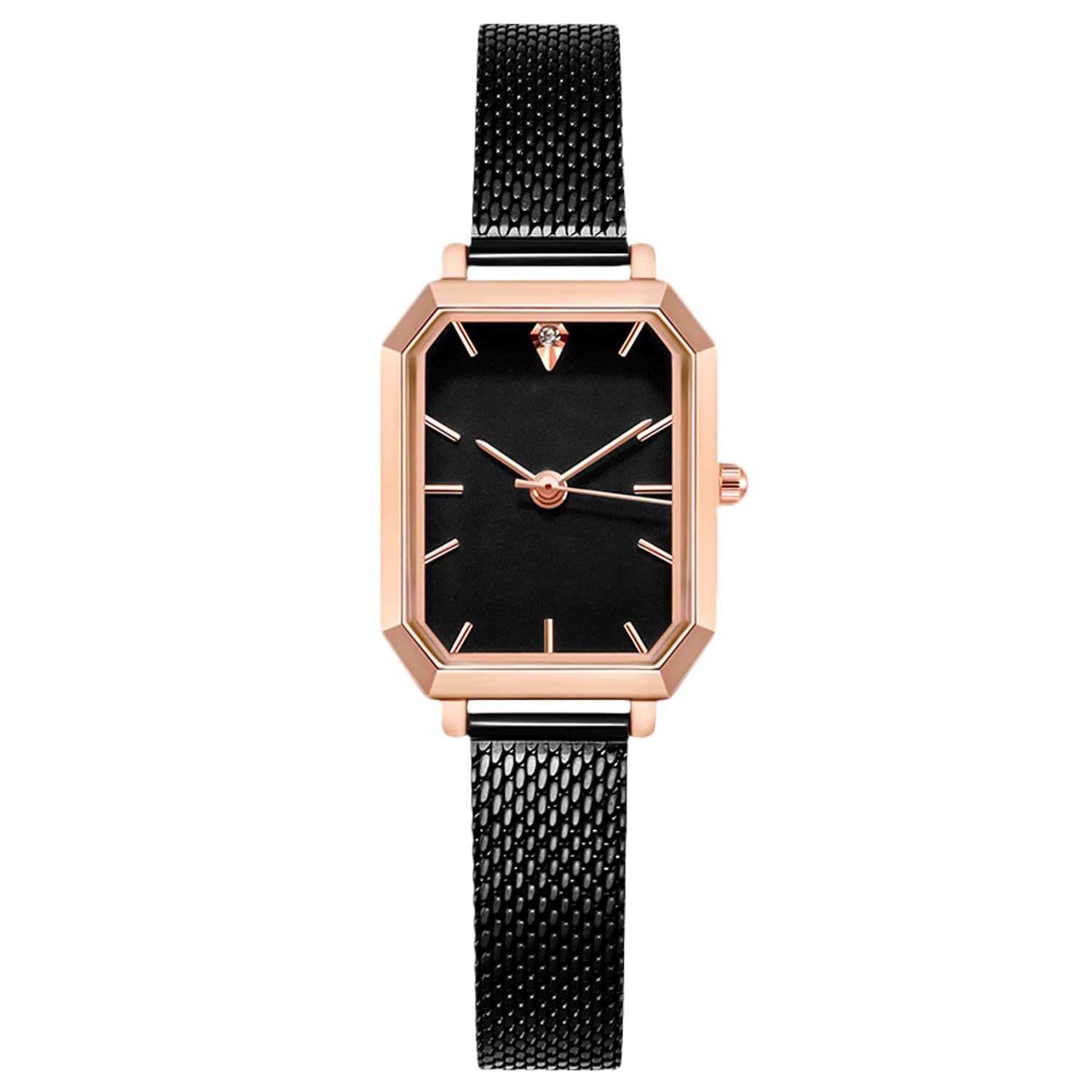 RORIOS Women Watches Analogue Quartz Watch Casual Watch for Girls Square Dial Minimalism Stainless Steel Mesh Strap Fashion Ladies Wristwatches