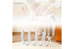 HILOST Self Play Cat Hunting Spiral Tunnel Toy,Portable Collapsible Cattycoil Safe Toy,Creative Interactive Cat Coil Toys,Indoor Fun Spiral Tunnel Cat Toy (Blue)