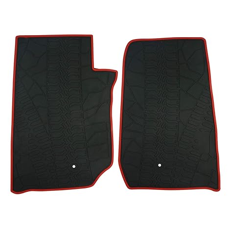 Biosp Car Floor Mats For Jeep Wrangler Jk 2 Doors 2014 2015 2016 2017 Front And Rear Heavy Duty Rubber Liner Set Black Red Vehicle Carpet Custom
