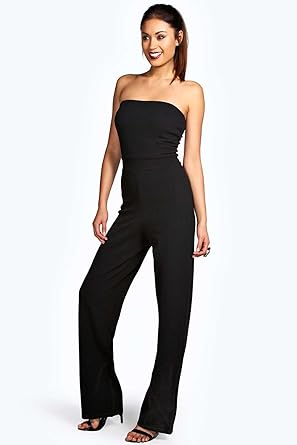 Black bandeau jumpsuit uk Clearance