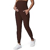 Mama Land Maternity Joggers with Pockets Over The Belly Buttery Soft Pregnancy Pants for Yoga & Activewear
