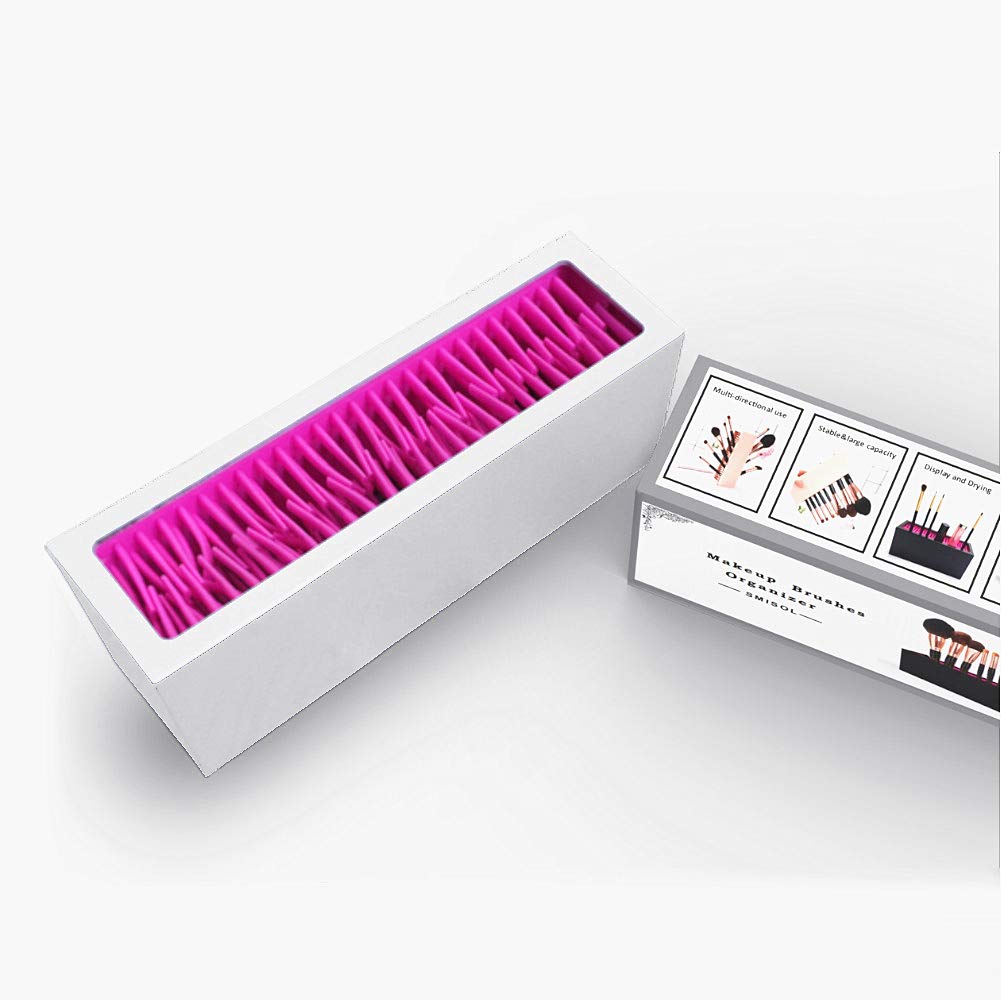 SMISOL Makeup Brush Holder Cosmetic Organizer, Vanity Display Storage & Air Drying (white-02)