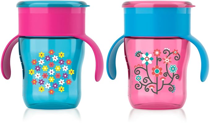 Philips Avent My Natural Drinking Cup 9oz, 2pk, Pink/Blue, SCF782/56