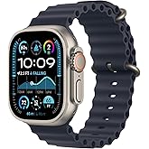 Apple Watch Ultra 2 [GPS + Cellular, 49mm] - Titanium Case with Blue Ocean Band, One Size (Renewed)
