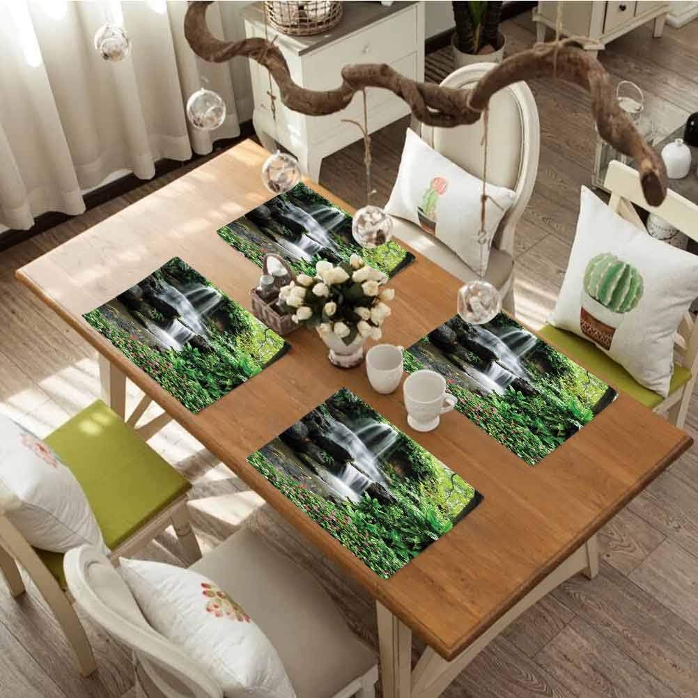 Dining Table Decoration Placemats Table Mats, Waterfall Waterfall Pond Flowers