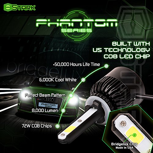 Stark Phantom Series 72W Fog Light Conversion Kit - 8000LM - 6000K Crystal White - Bulb Size: PSX26W