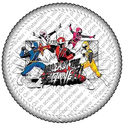 Power Rangers Ninja Edible Cake Topper Or Cupcake Topper Decorations 8 Round In Oman Whizz Cake Toppers