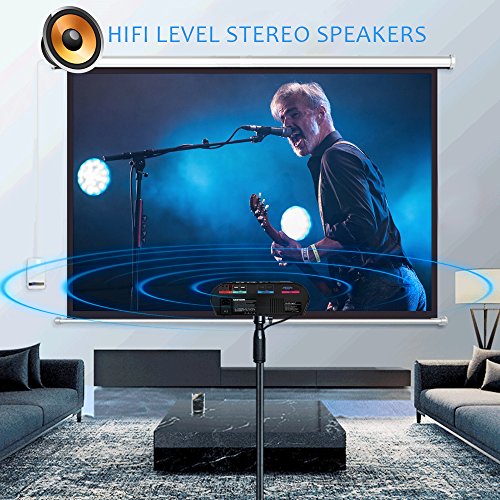 GooDee Video Projector 180" HD LCD Movie Projector with 1280x800 Native Resolution Support 1080P Fire TV HDMI VGA USB