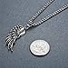 Stainless Steel Angel Wing Pendant Necklace, Unisex, 24