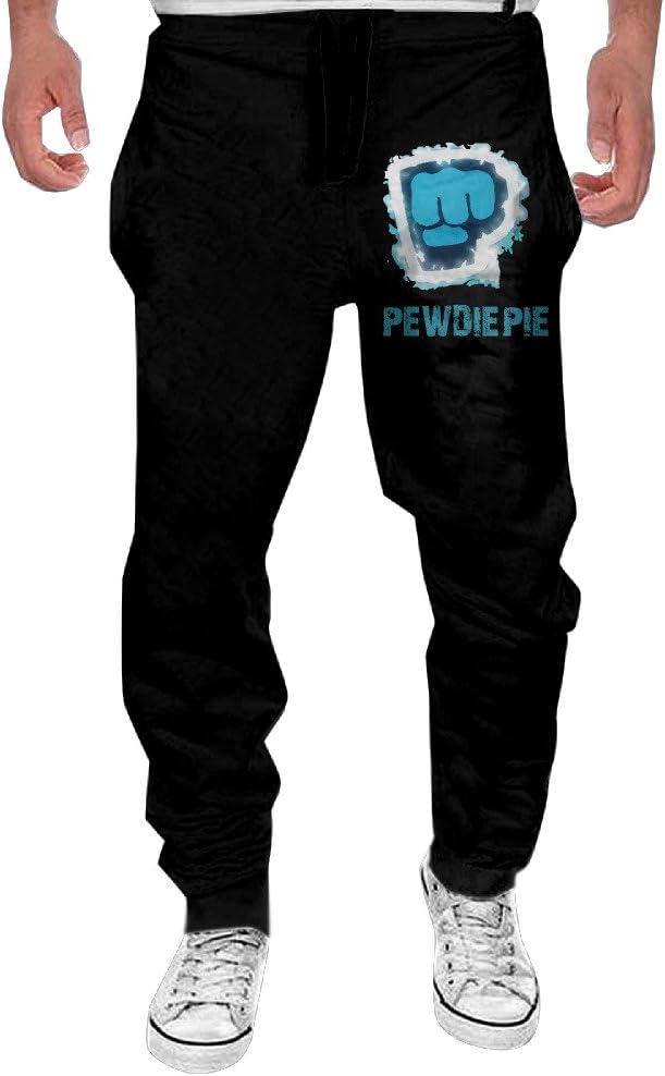 Men's Pewdiepie Fist Bottom Sweatpants Black Geek