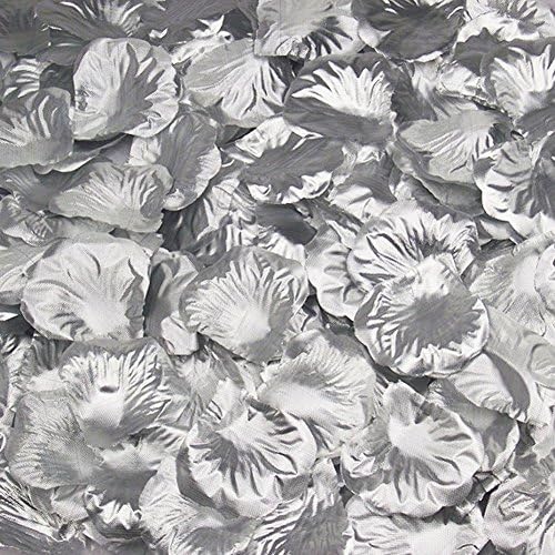 Silk Rose Petals Wedding Artificial Flower Decoration Party Favors, 500 Pieces, Silver