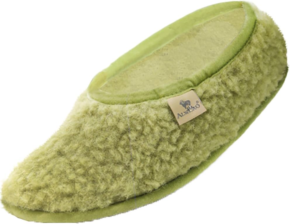 Alwero Winter Slippers Women Mens Warm Slippers Unisex Mule with Wool Lining