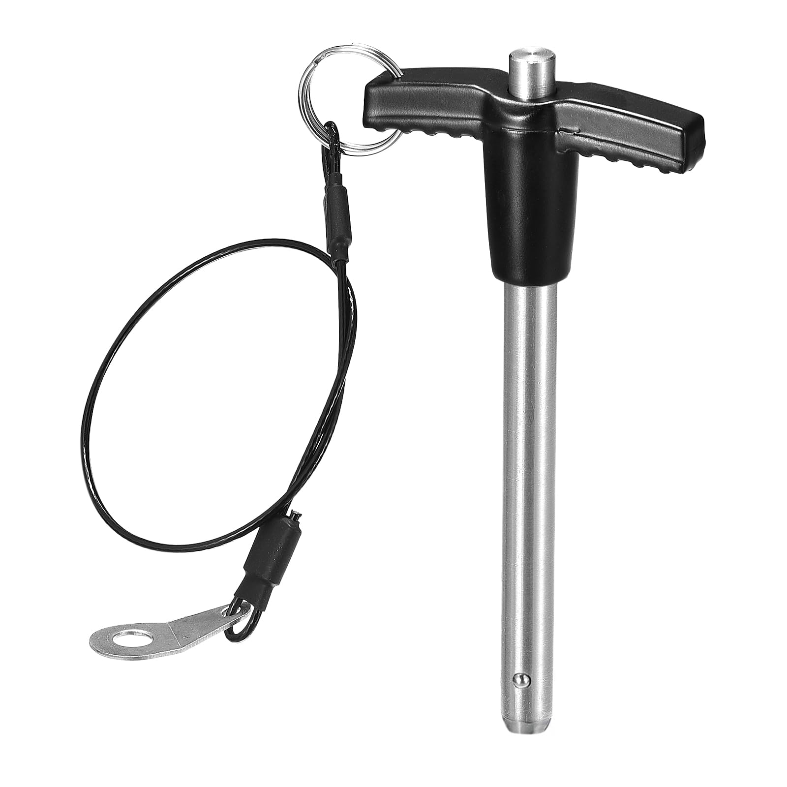 DTGN 8mmx70mm(DxL) T Handle Quick Release Pin - Good for Quickly Connecting and Hooking Up Components - 304 Stainless Steel Ball Locking Pin with Push Button - Black/Silver