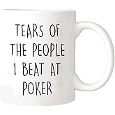 Nomkat Funny Poker Mug - Tears of the People I Beat, Gambling, Cards, Poker Player, 11oz Ceramic Coffee/Tea Cup