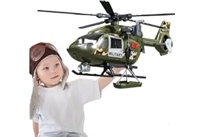 Wenbeier Military Helicopter Toy for Boys with Hanging Basket Toy Airplane with Lights and Sound Rescue Vehicles Toys for Kids Aged 3 4 5 6 7
