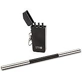STRO Portable Reusable Metal Straw with Travel Case & Built-in Cleaning Brush, Stainless Steel Straws Drinking Straw for 20 and 30 oz Tumblers, Cans, Bottles, Cups