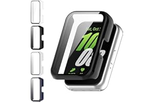 Kimiyaki 4 Pack for Samsung Galaxy Fit 3 Screen Protector Case [Full Coverage], Hard PC Bumper All-Around Protective Accessories for Samsung Galaxy Fit 3 Built-in Tempered Glass Film
