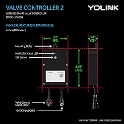 YoLink Wireless Smart Valve Control Kit, 3/4" Brass