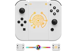 FUNLAB Lumingrip Charging Grip Built-in Battery Compatible with Switch/OLED Joypad Controller, Portable Wireless Charger with Type-C Cable, 7 LED Colors/2-in-1/Overcharge Protection/Battery Indicators