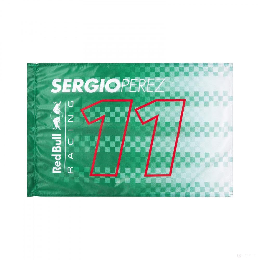 Red Bull Racing, Sergio Perez flag, 90cms x 60cms, green, official merchandise