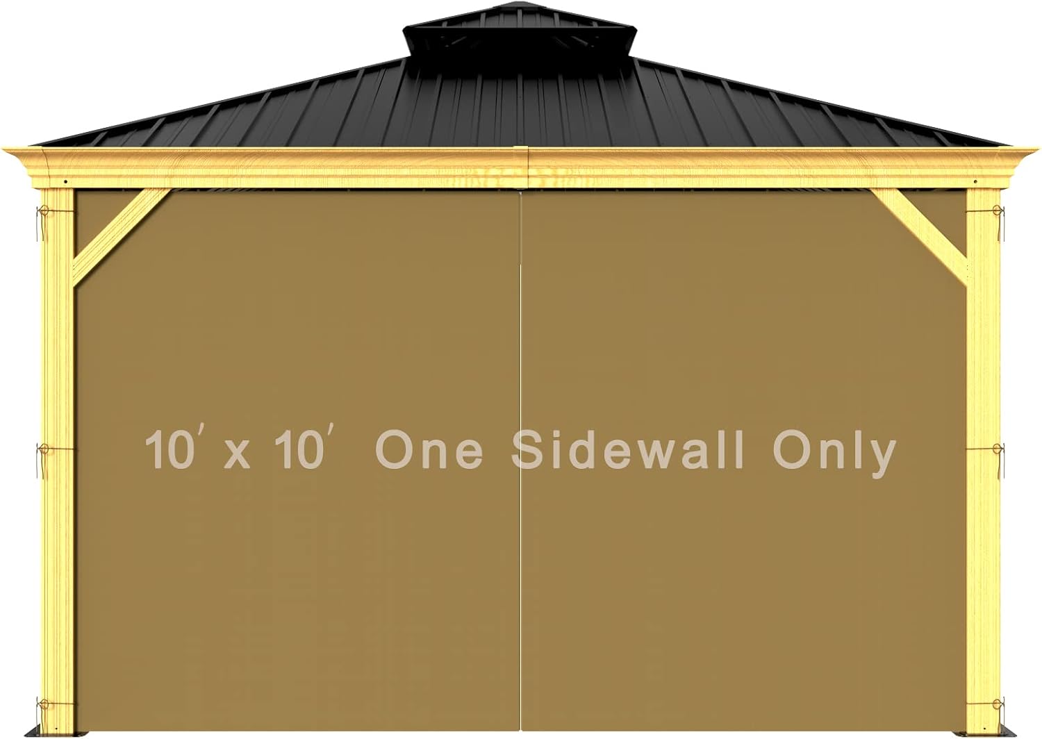 Outdoor Curtains - Gazebo Curtain for 8x8 or 10x10 or 10x12,Privacy Sidewall 1-Panel Universal Replacement Shade Curtains Set,Protecting Side Walls (Only Curtain)-Khaki