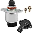 NOTISH Idle Air Control Valve IAC + Throttle Position Sensor TPS, Throttle Position Sensor and Idle Control Valve Set Compatible with Chevy, GMC, Cadillac, Suburban, Tahoe, Sierra, GTO, More