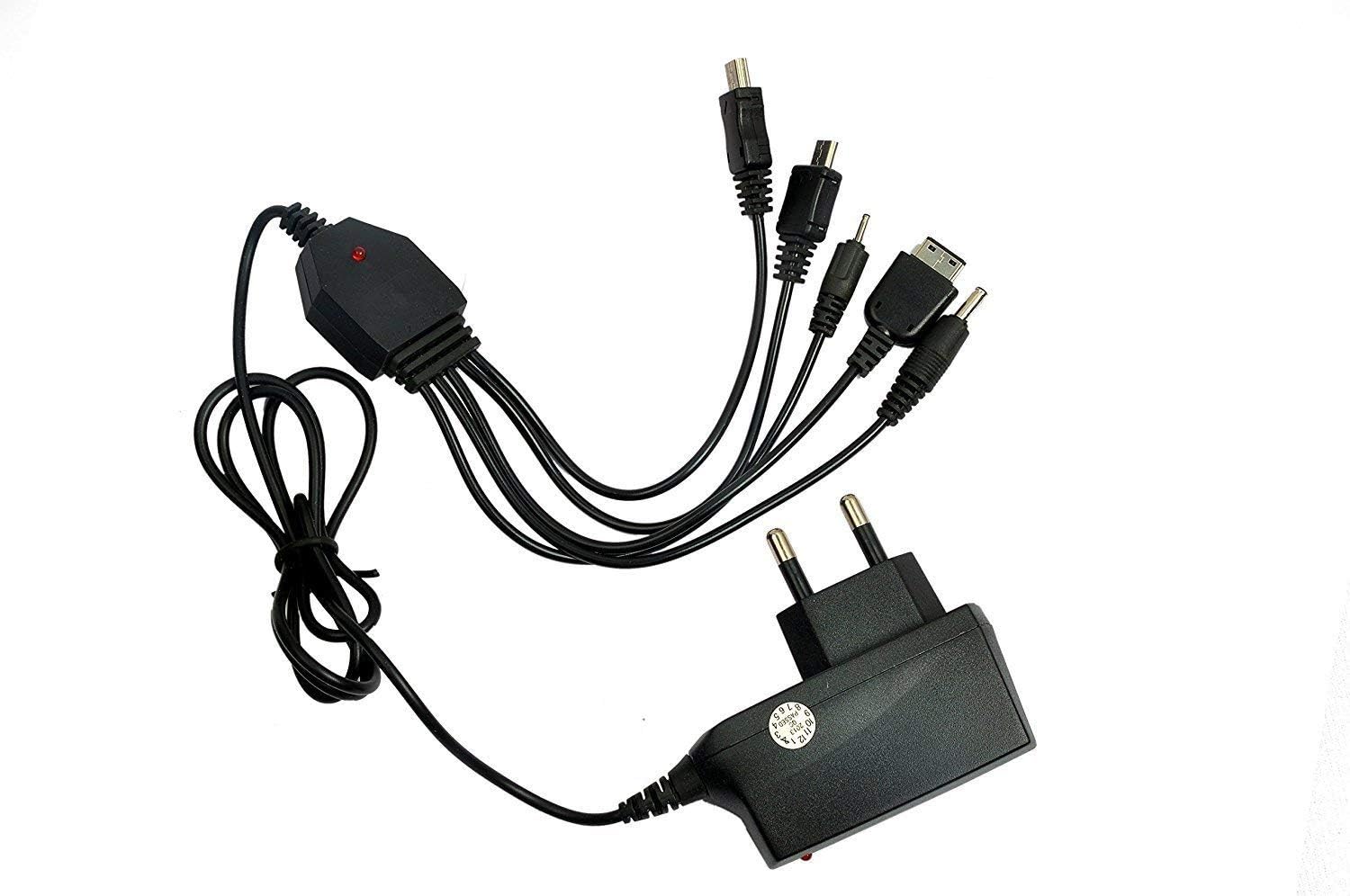 Dotin AC 5in1 Multipin Charger Basic Phone Fast Charging for 5 Type Comfortable for M600 Guru B100 E1200 T139 W259 Duos