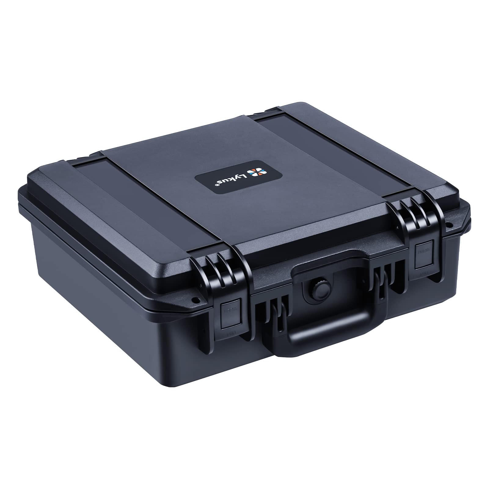 Lykus HC-3510 Waterproof Hard Case with Customisable Foam Insert, Interior Size 35x30x13 cm, Suitable for Camera, Lens, Drone, mic, Flashlight, Electronics, Tools, and More