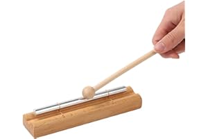 ATSGKE Meditation Chime,Classroom Bell,Crisp Hand Chime for Teacher,Percussion Instrument,Exquisite and Petite Hand Bell,Solo Hand Chime for Prayer Yoga Classroom Music Gift (Single Tone 5.7”)