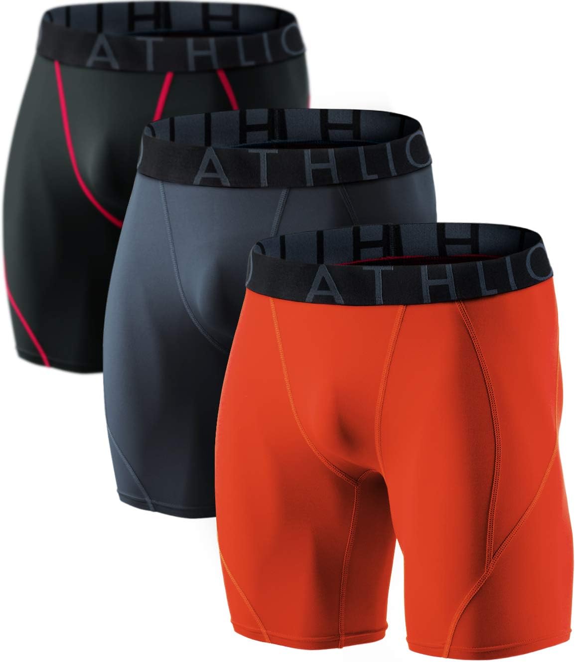 ATHLIO 1 or 3 Pack Men's Athletic Cool Dry Compression Shorts, Sports Performance Active Running Tights