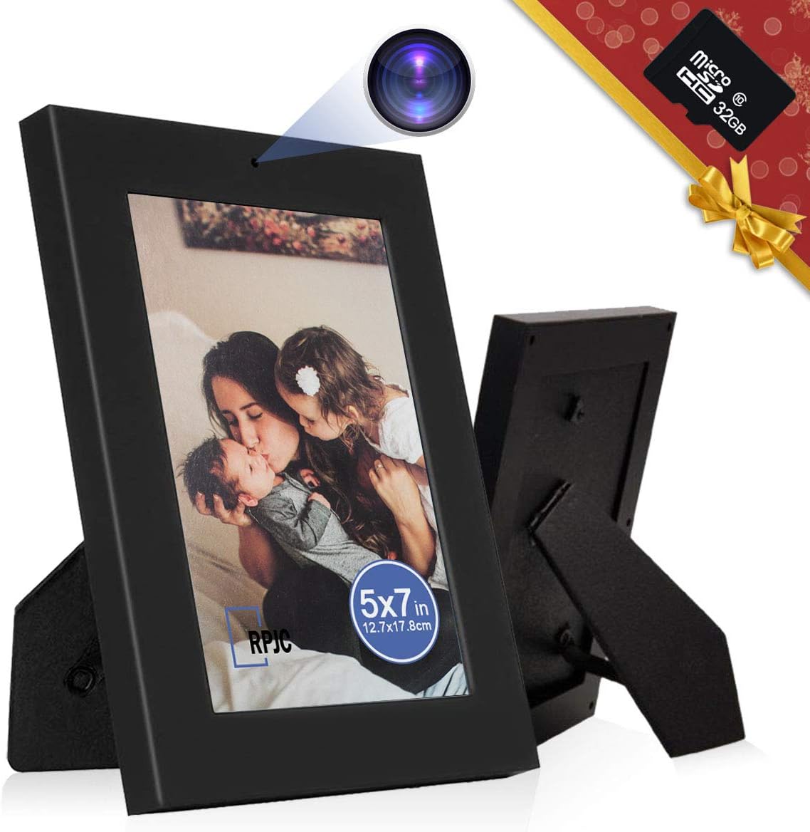 32GB Hidden Camera Photo Frame,Winsper HD 960P No WiFi Needed Nanny Cam, Mini Hidden Video Camera Picture Frame with 32GB SD Card Recording for Monitoring Home/Baby/Pet