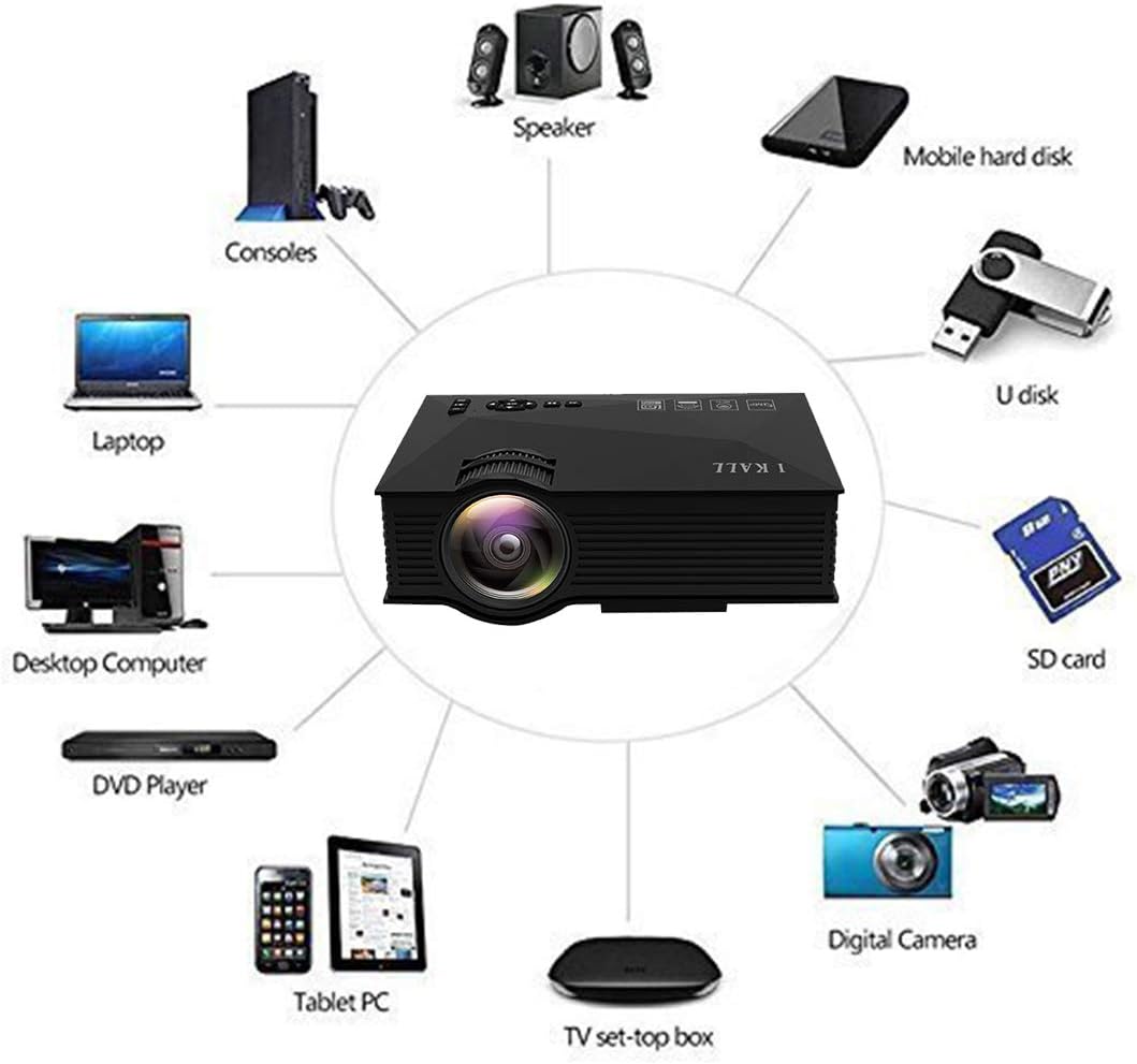 I Kall Full HD (1080p) HDMI Connectivity 110 Inch Display UC46 Multiscreen Projector (Black)