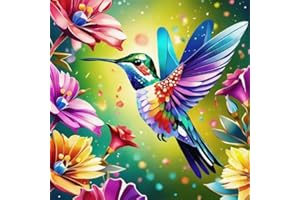 AJEPON Hummingbird Diamond Painting Kits for Adults-Diamond Art Kits for Birds,Gem Art Kits for Adults for Gift Home Wall Decor(14x14inch)