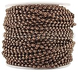 CleverDelights Ball Chain Roll - 30 Feet - Antique Copper Color - 2.4mm Ball - #3 Size