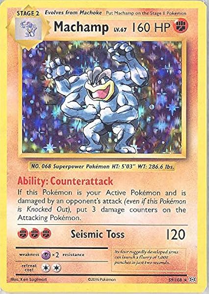 Amazon Com Pokemon Machamp 59 108 Xy Evolutions Holo Toys Games
