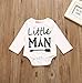 3Pcs Spring Baby Boys Clothing Little Man Print Outfits Rompers Clothes Set